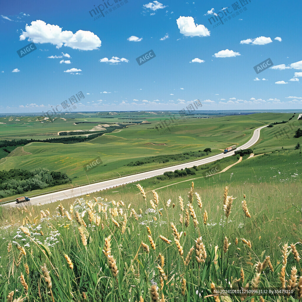 草原山坡公路