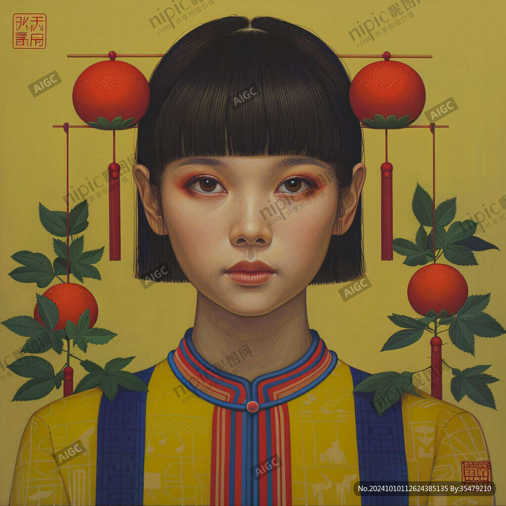 民國風美妝插畫