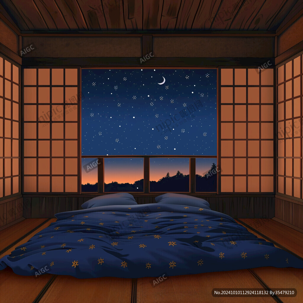漫畫場景房間夜晚