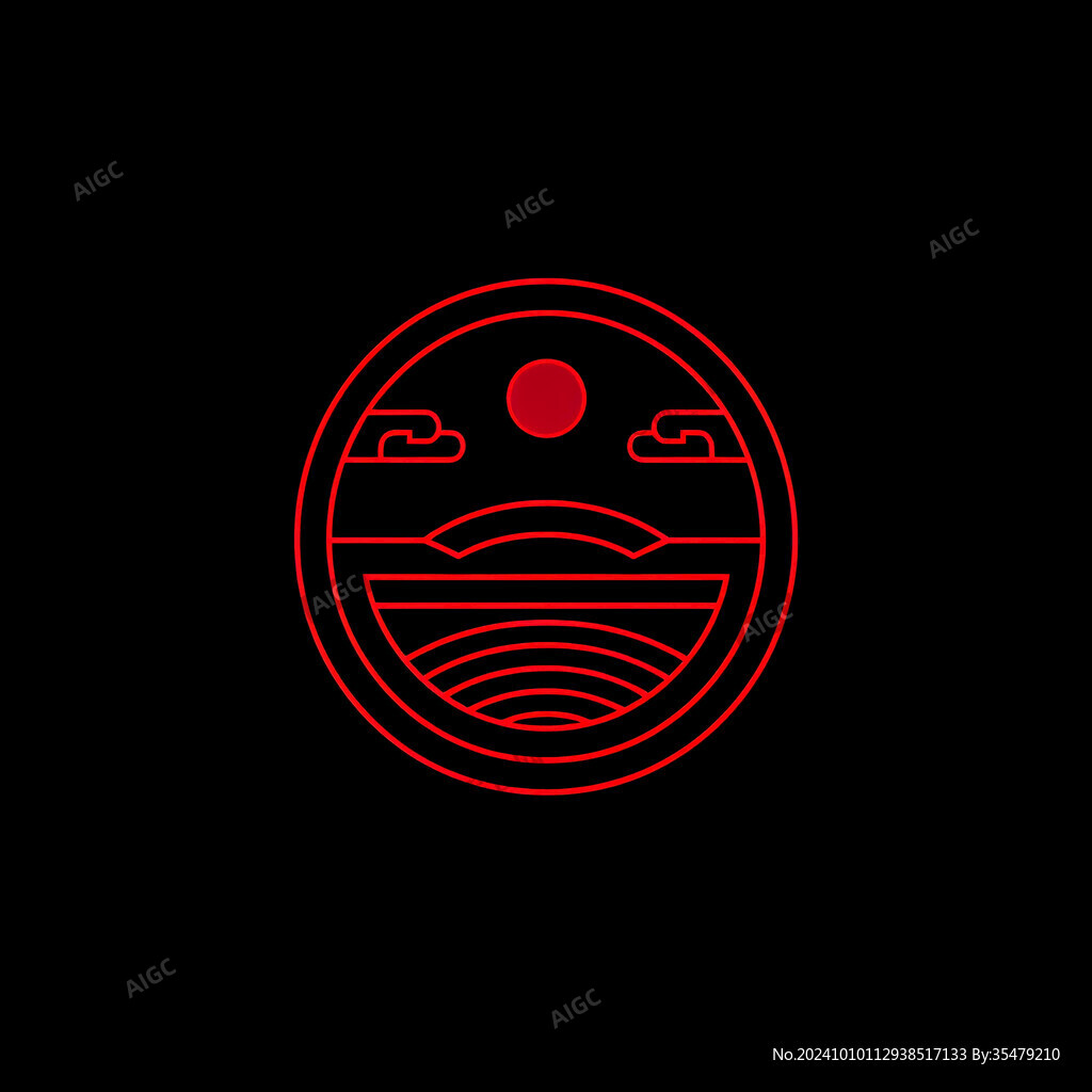 海上日出標(biāo)志logo