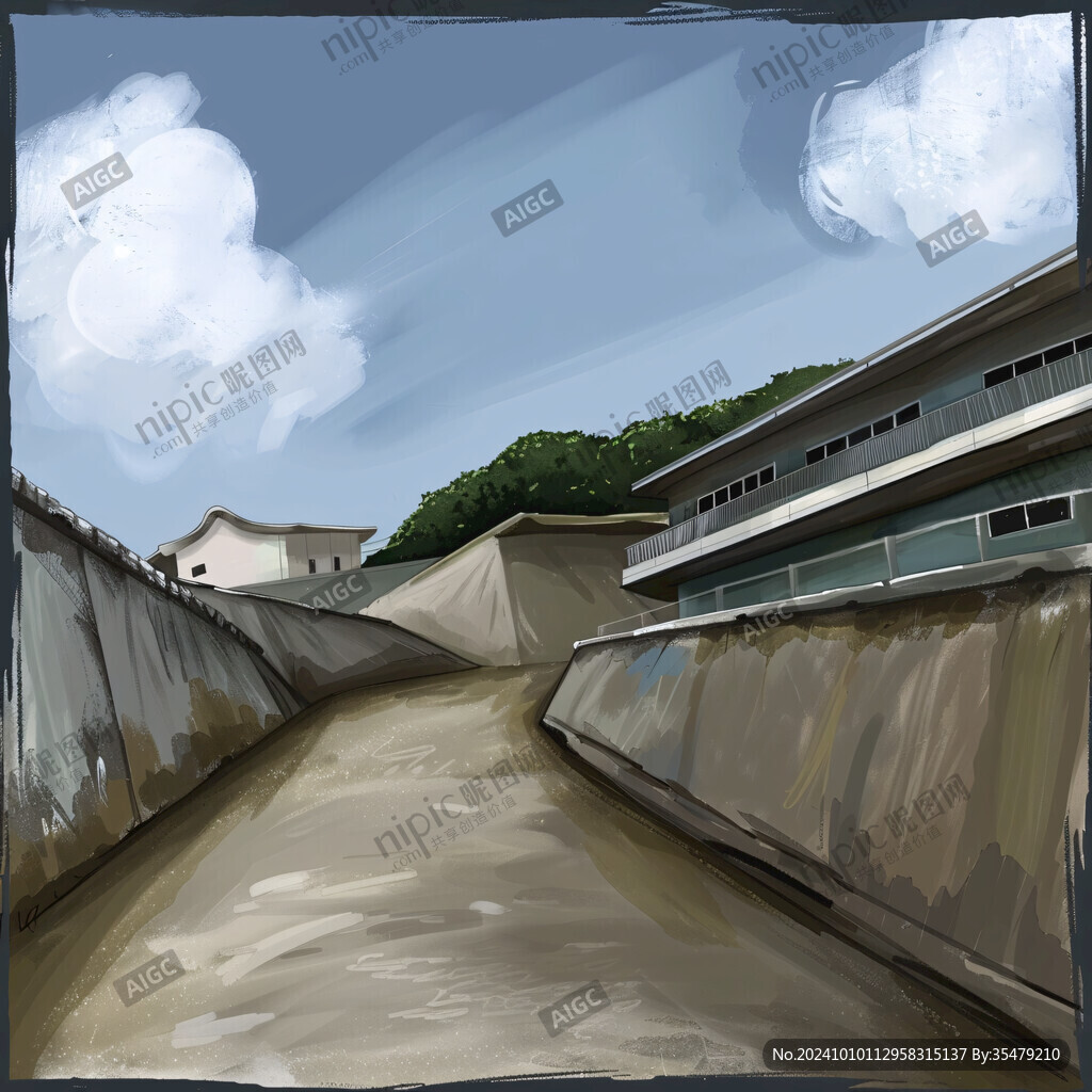 王家壩閘插畫