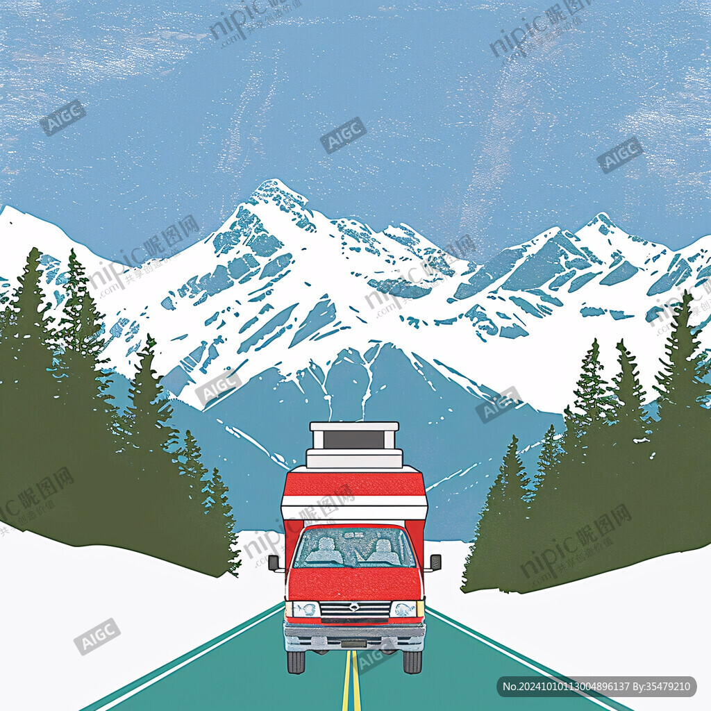 公路小汽車插畫