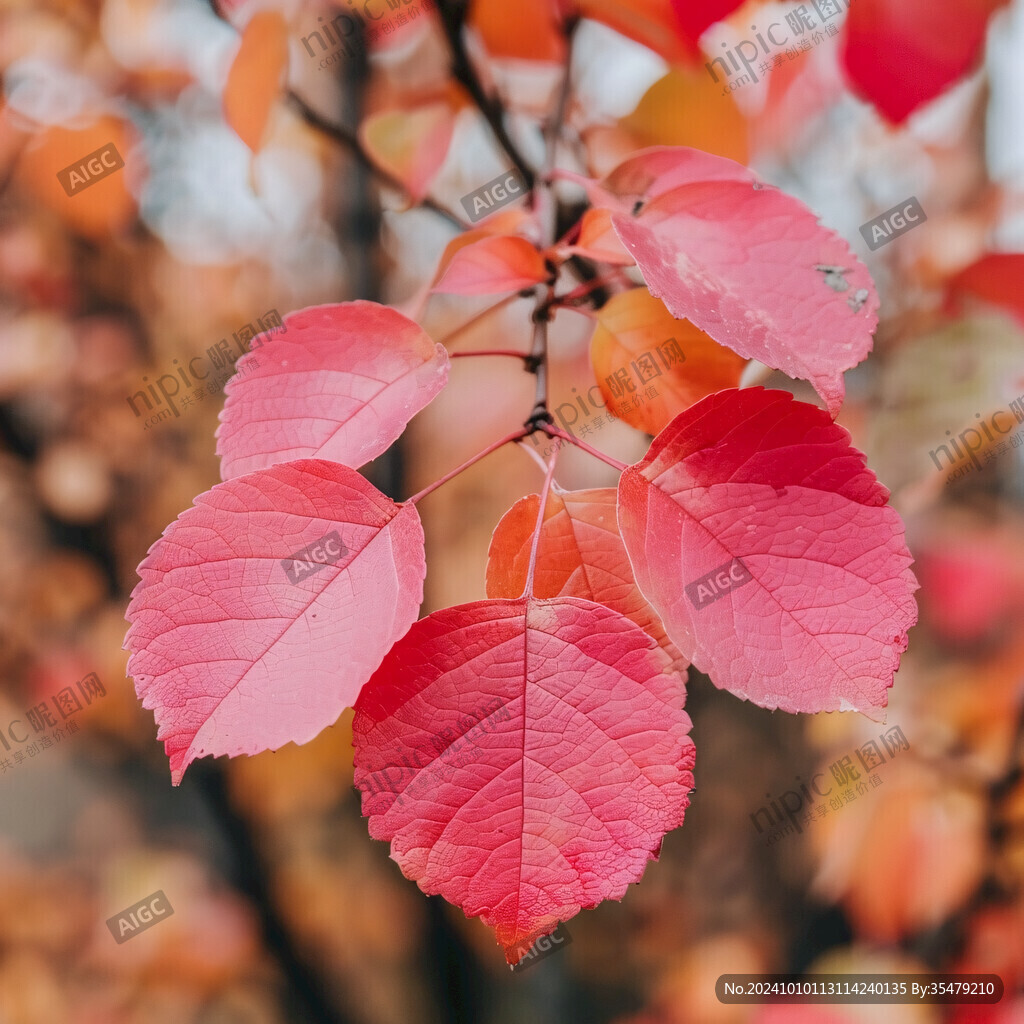火紅烏桕樹葉