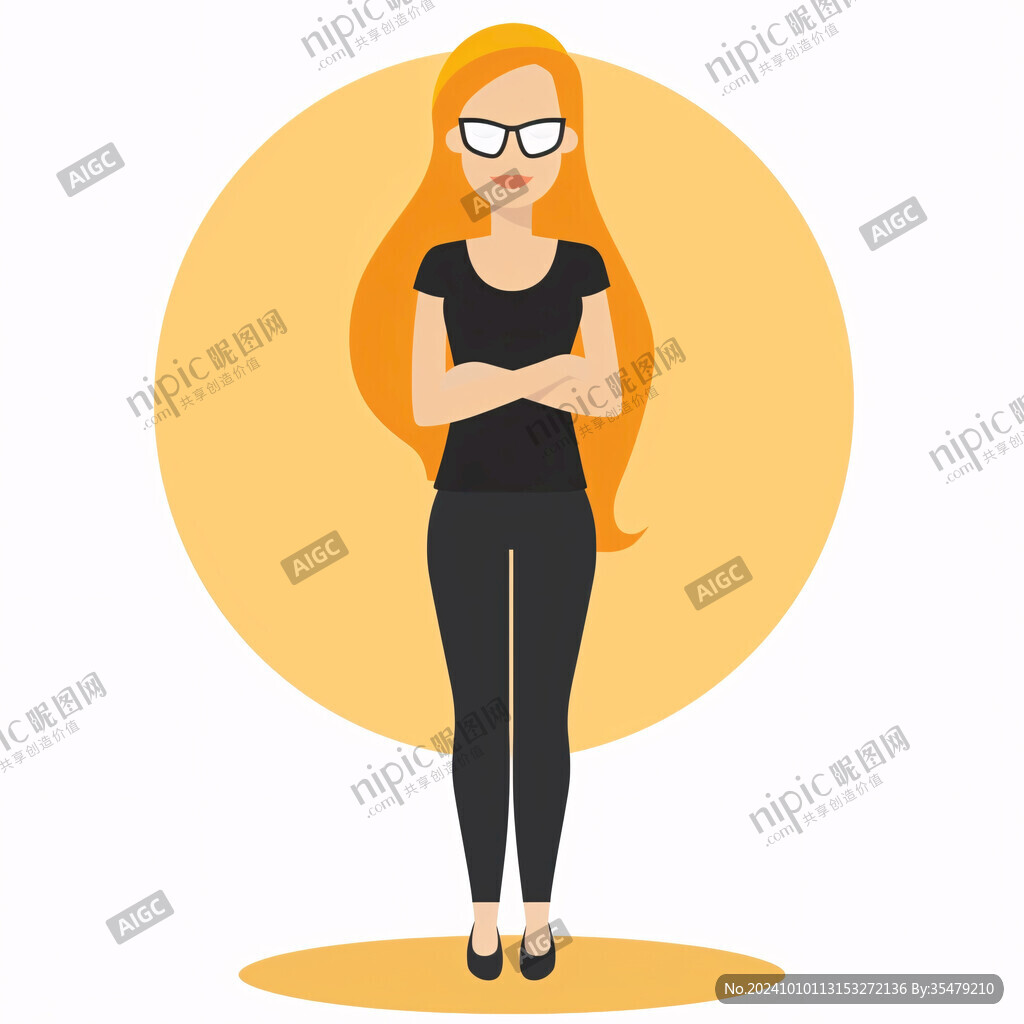 扁平風女性人物素材