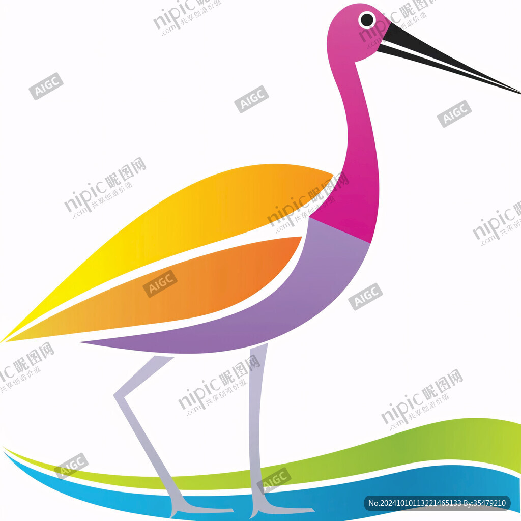 卡通丹頂鶴形象