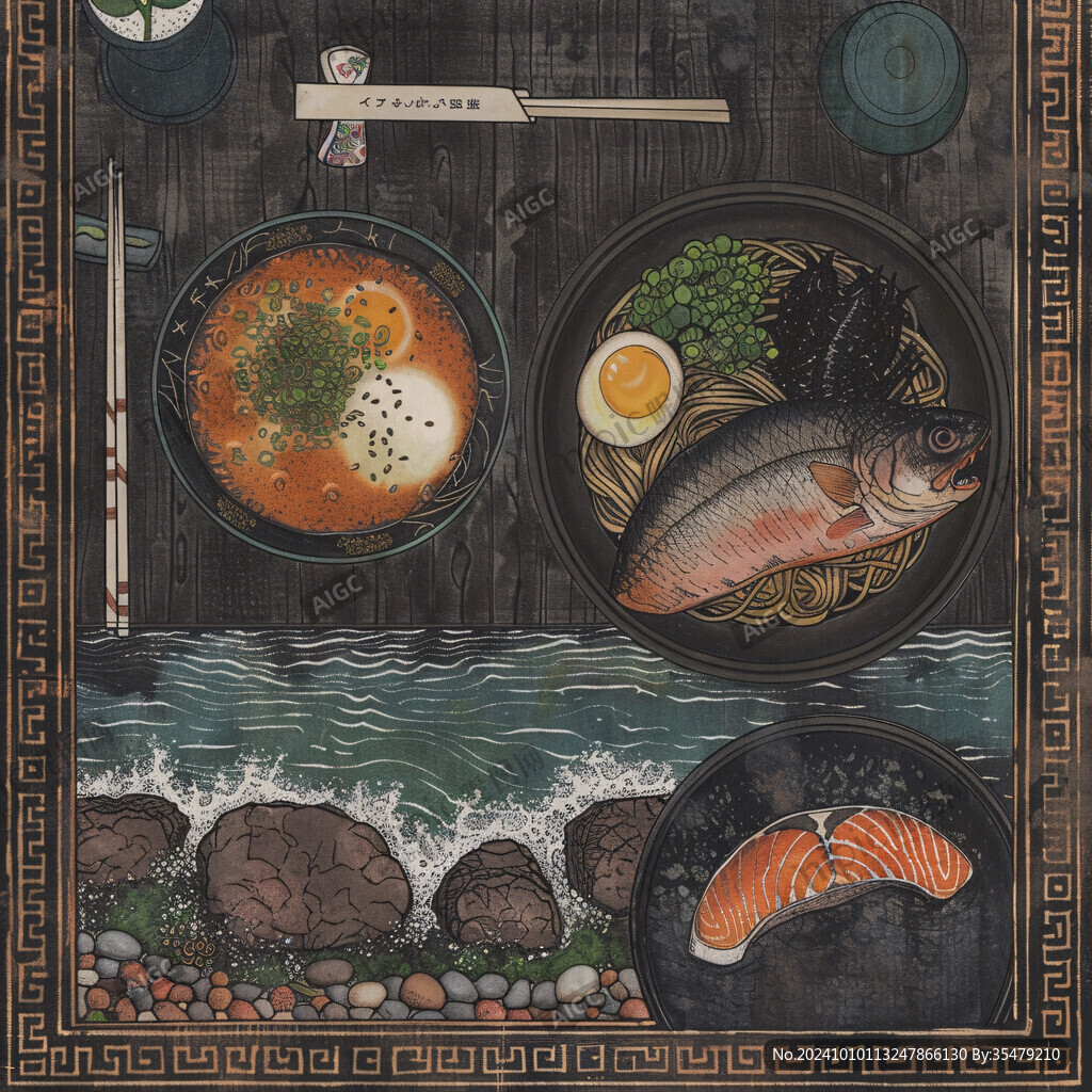 韓式拌飯插畫