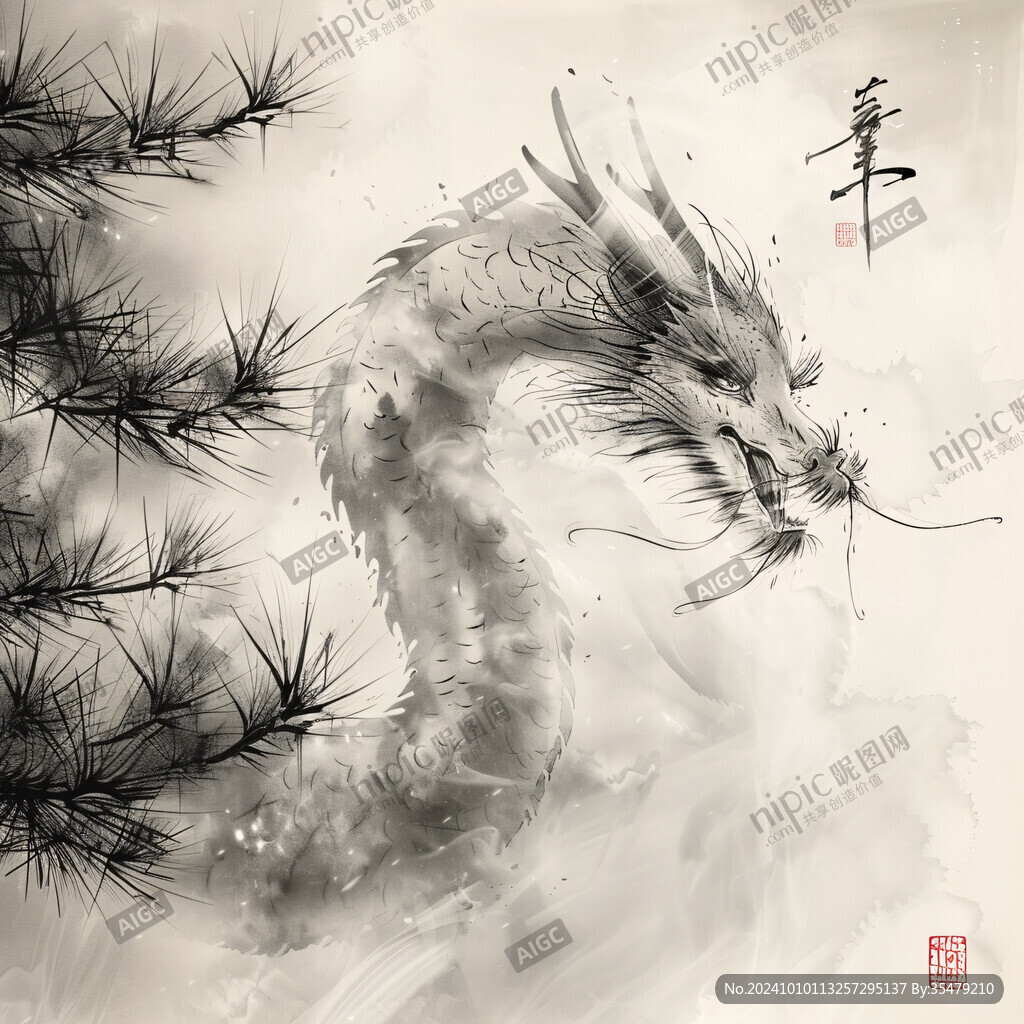 水墨龍中國龍