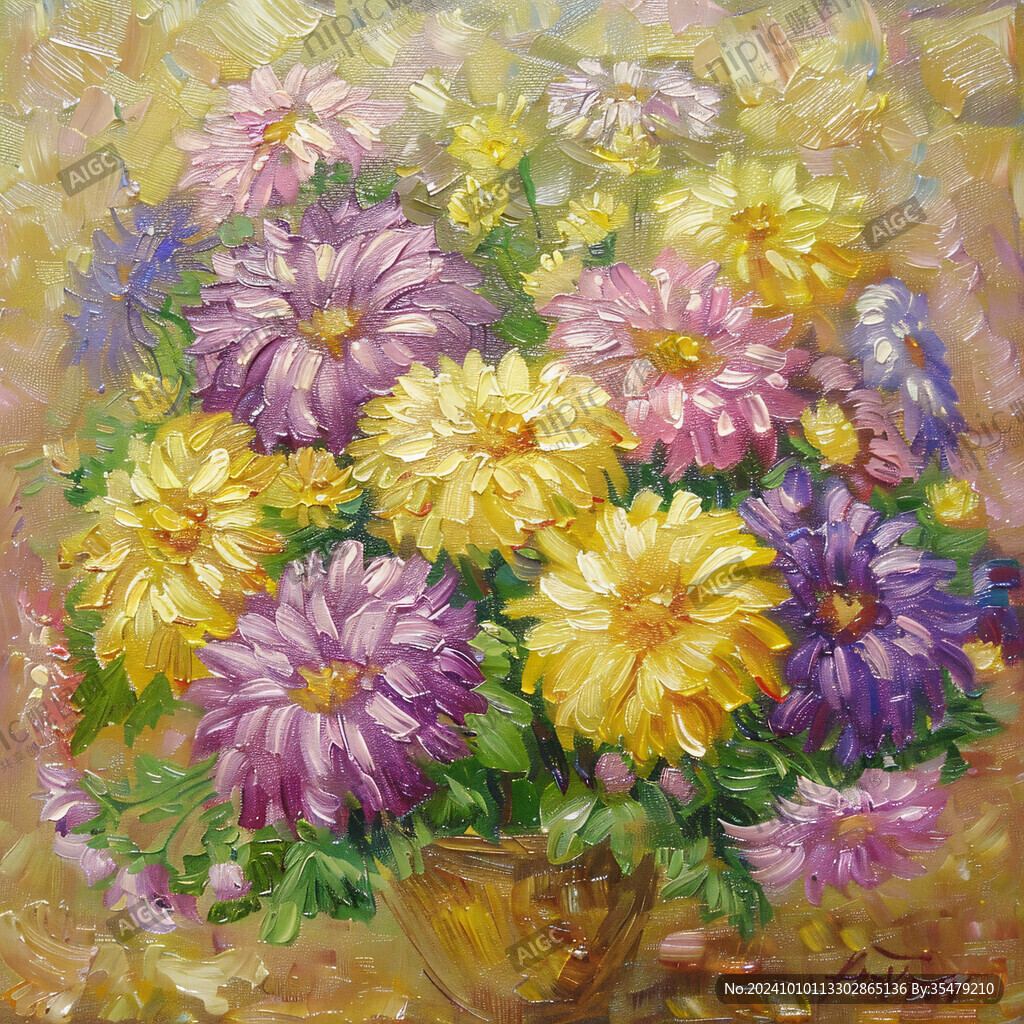油畫菊花