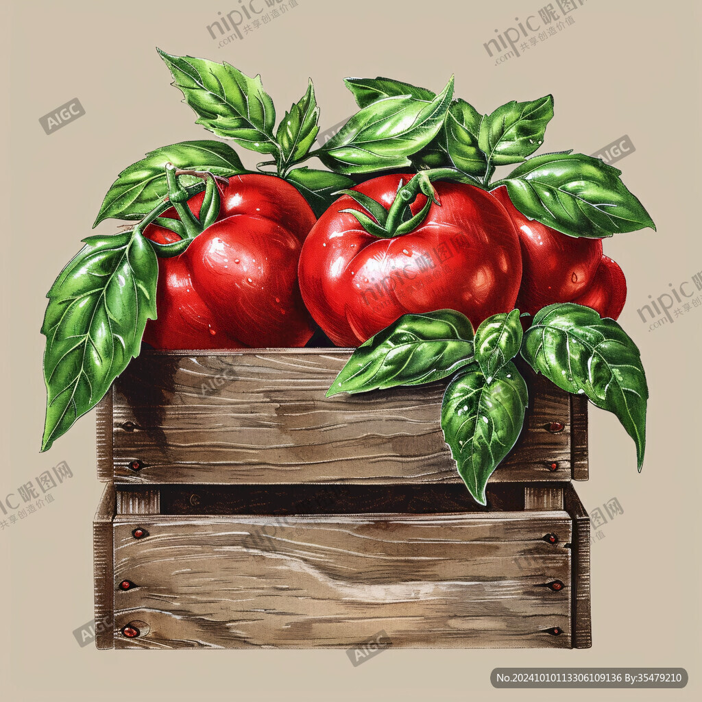 西紅柿插畫(huà)番茄禮盒