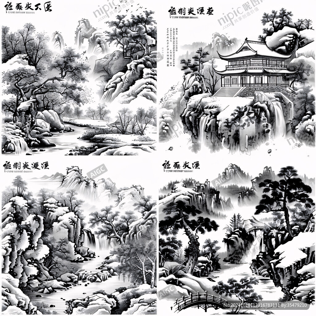 四季山水畫(huà)