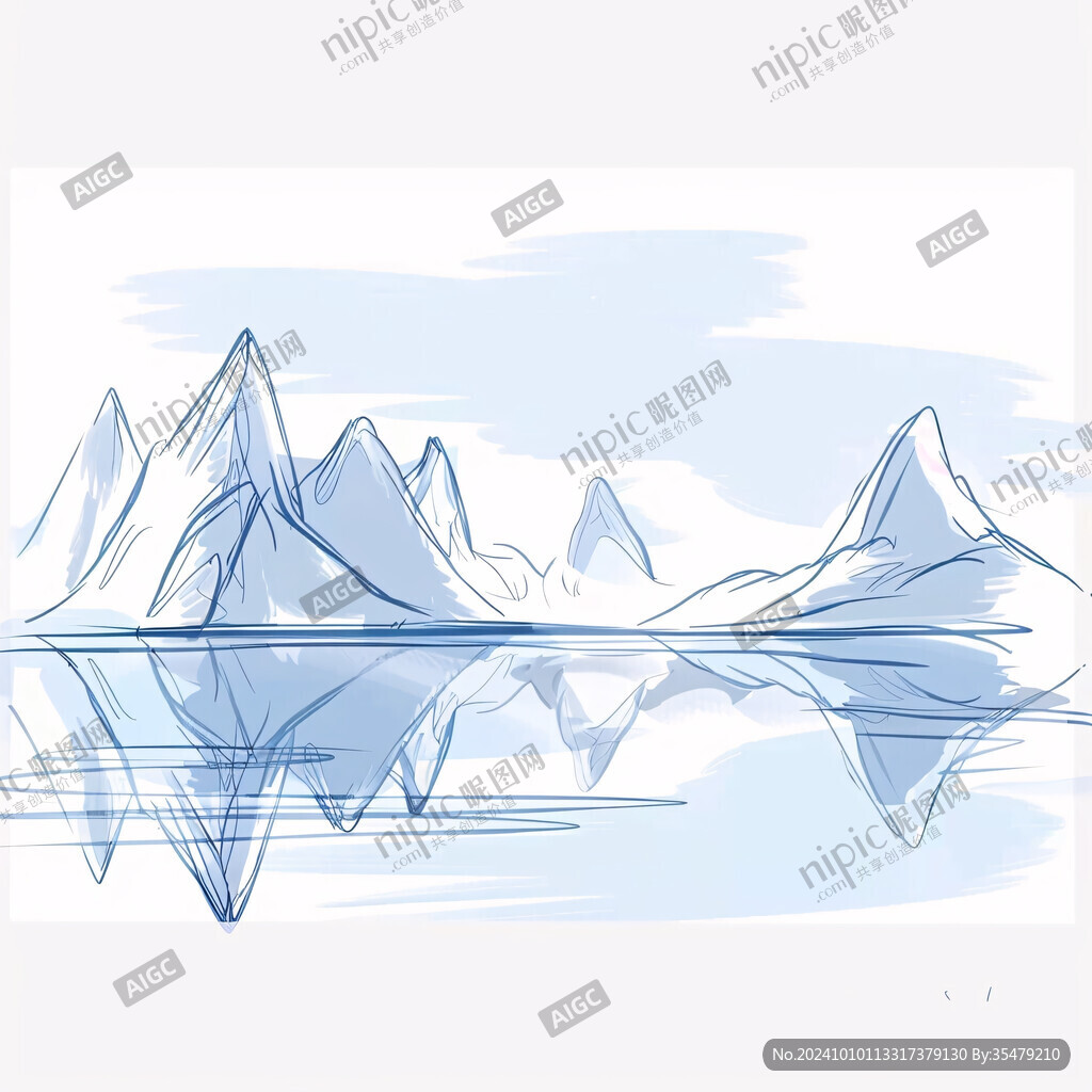 山水意境線條裝飾
