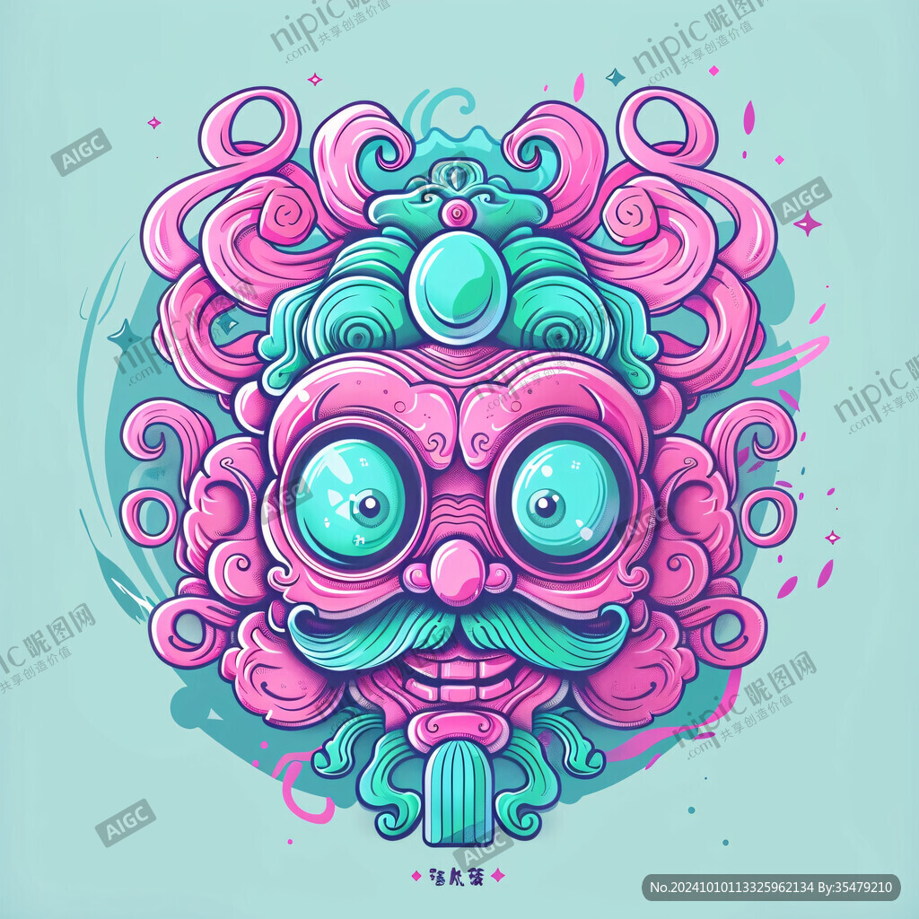 獅頭國潮窗花