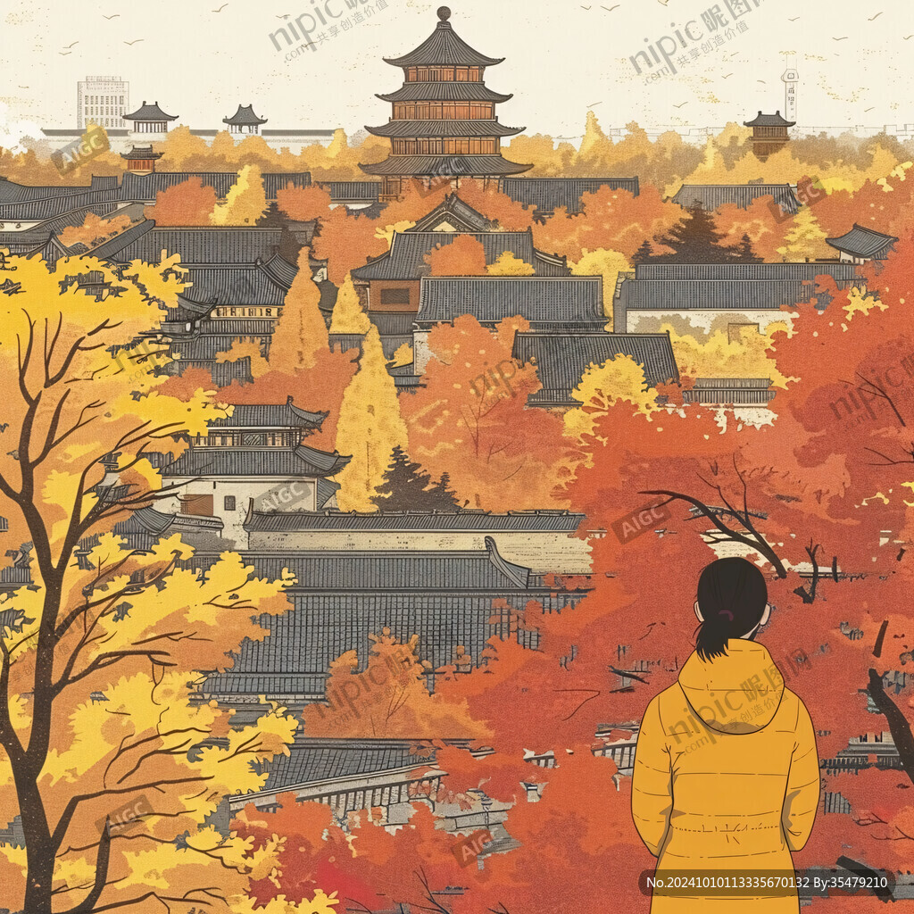 皇宮銀杏插畫