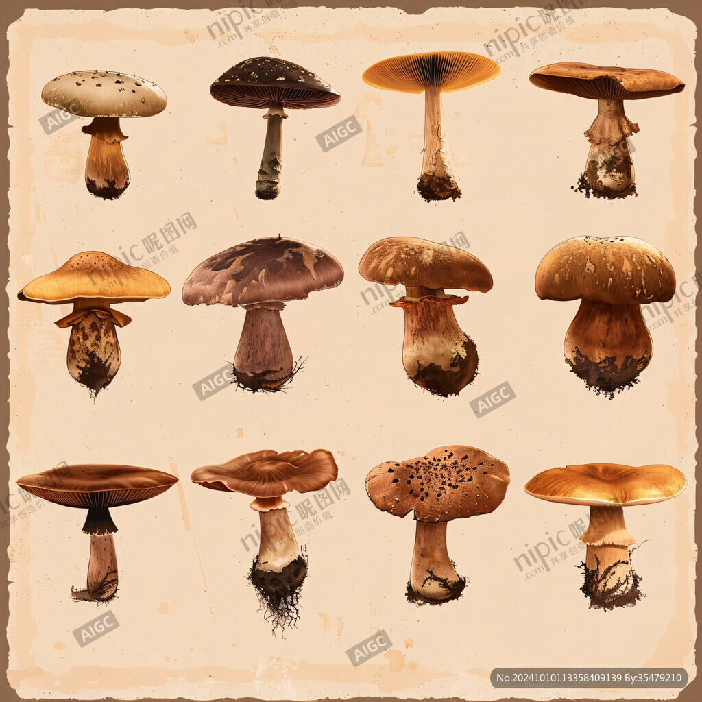 各種蘑菇插畫