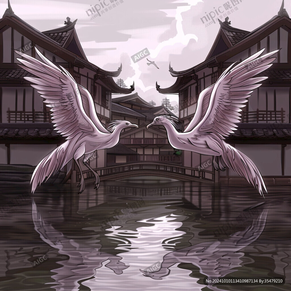 鳳凰時(shí)雨地標(biāo)插畫