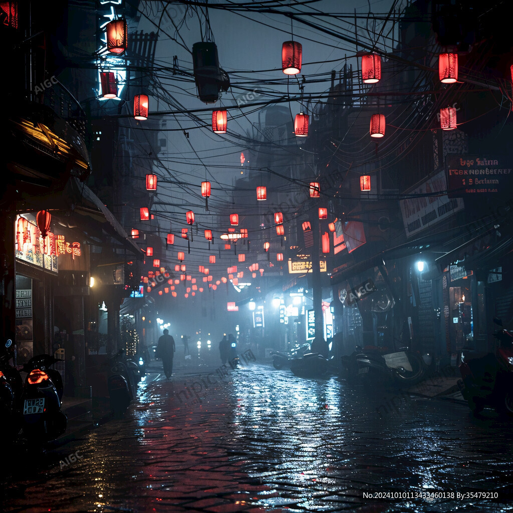 雨中地燈籠