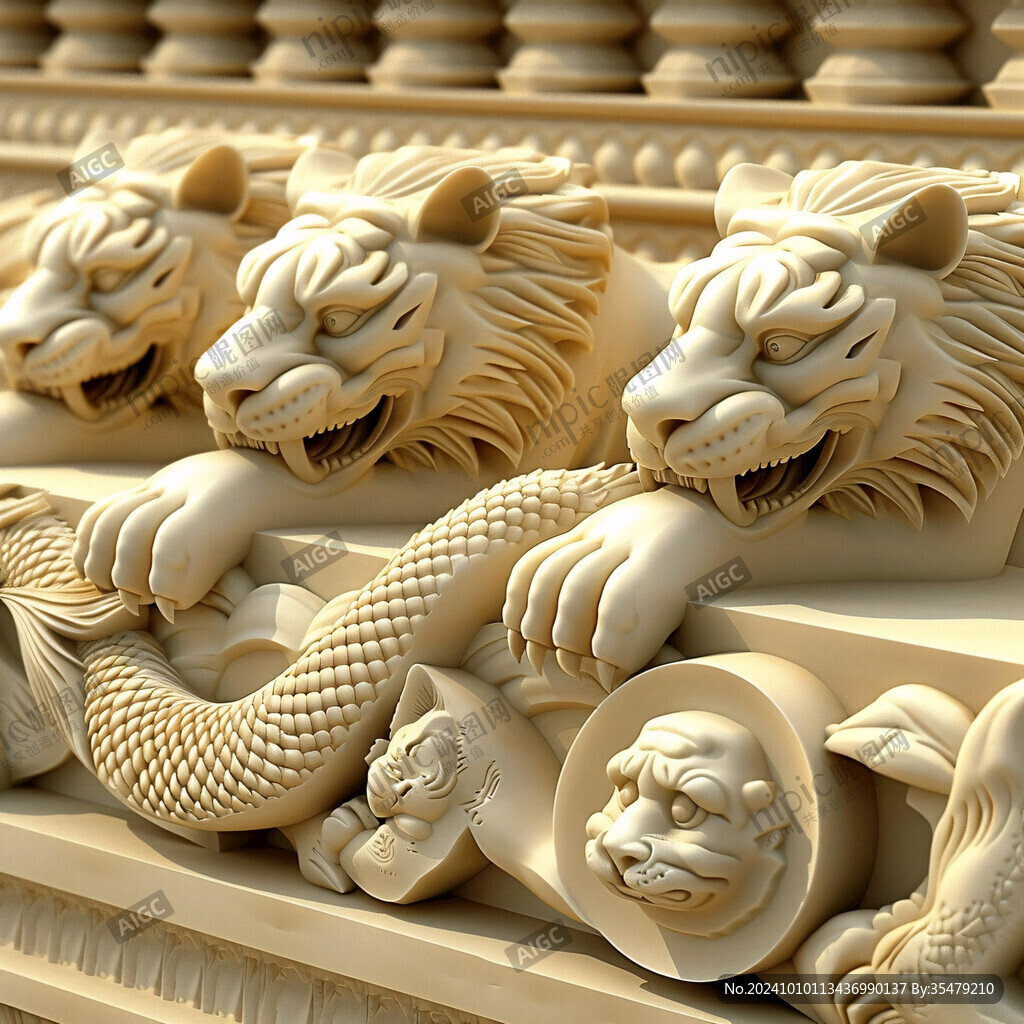 獅子浮雕圖