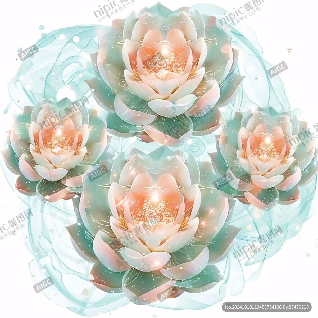 3d立體花卉荷花