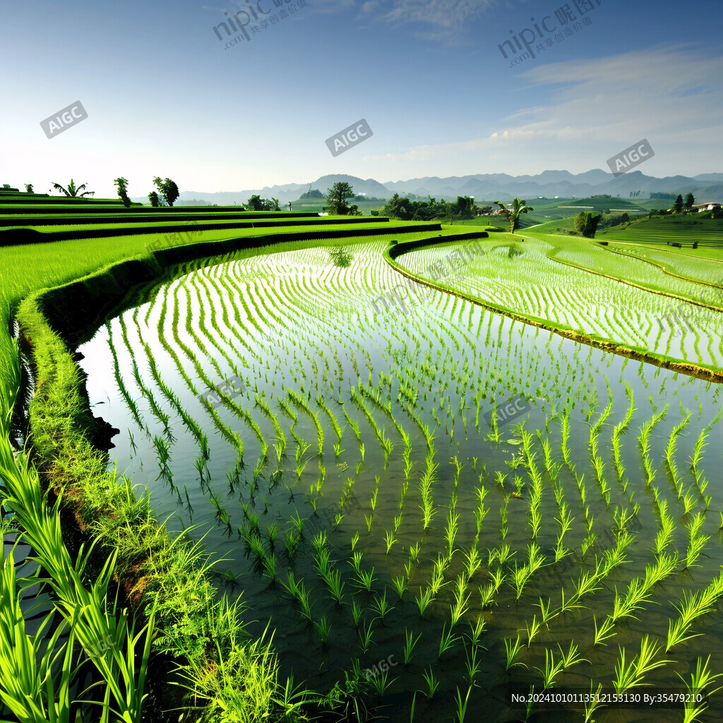 水稻農(nóng)田綠色