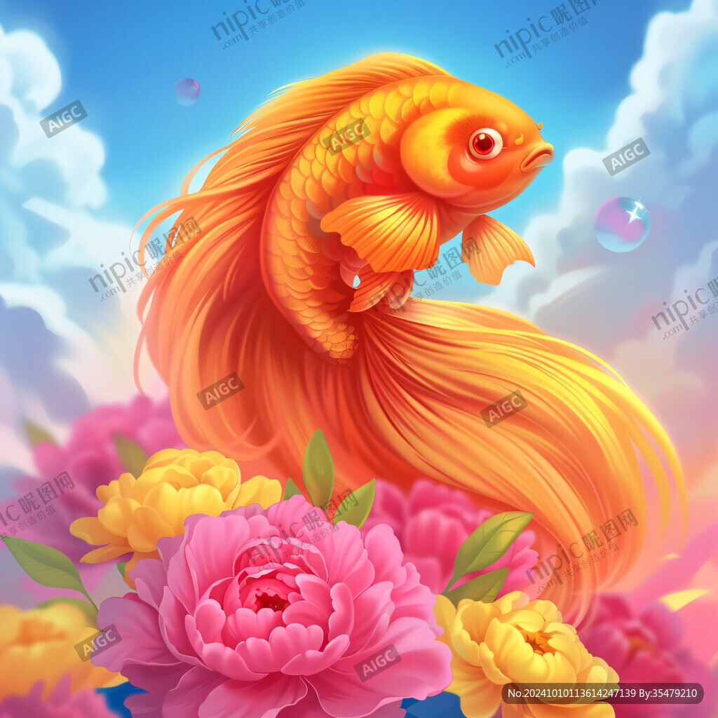 創(chuàng)意金魚潮流插畫