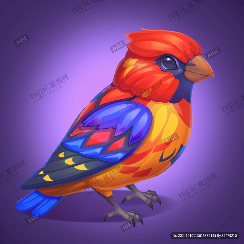 彩色鳥插畫