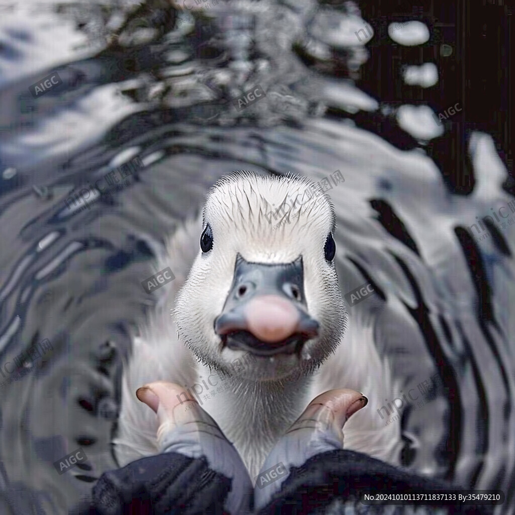 水中的呆鵝