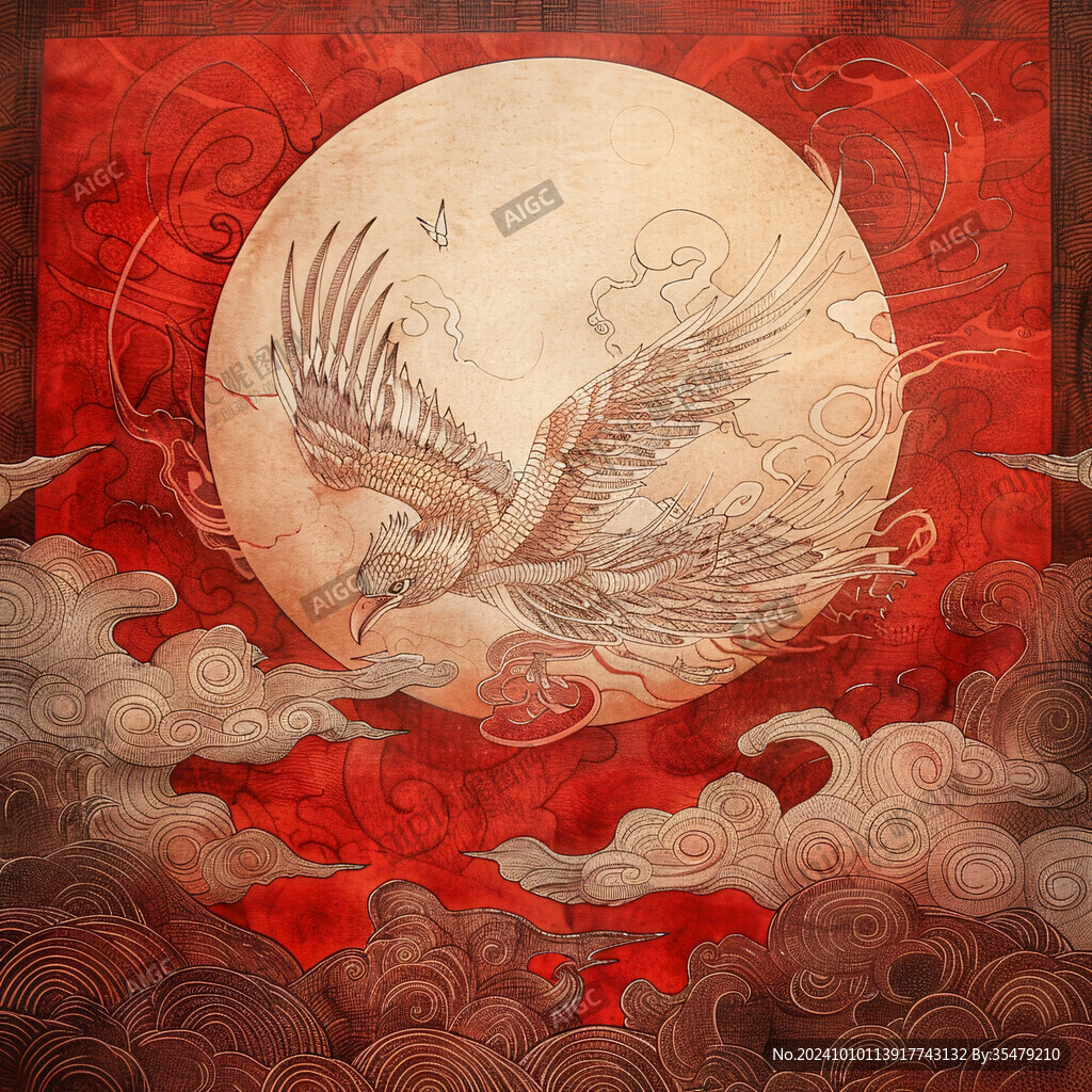 鯤鵬國(guó)潮插畫(huà)