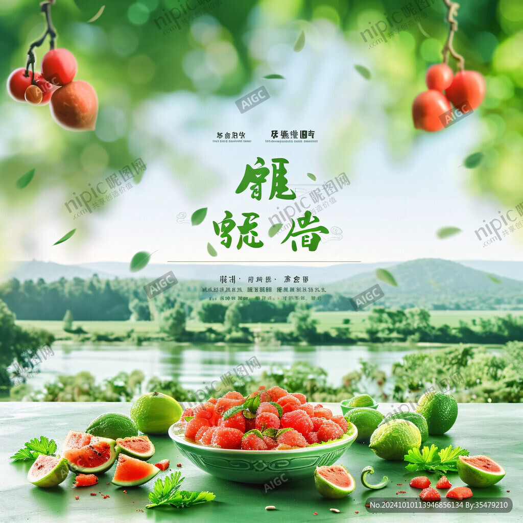 荔枝采摘園招貼畫