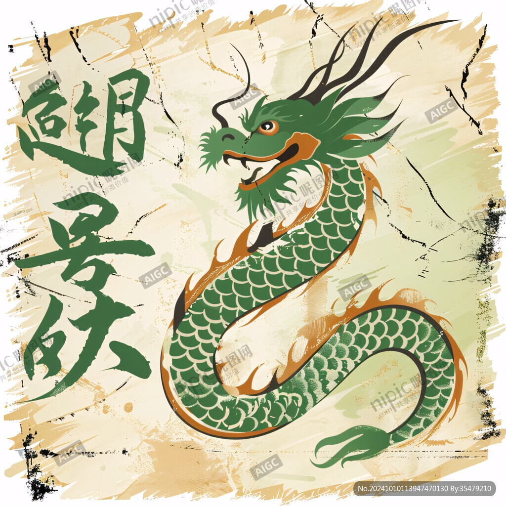 龍紋中國(guó)龍騰龍生肖龍