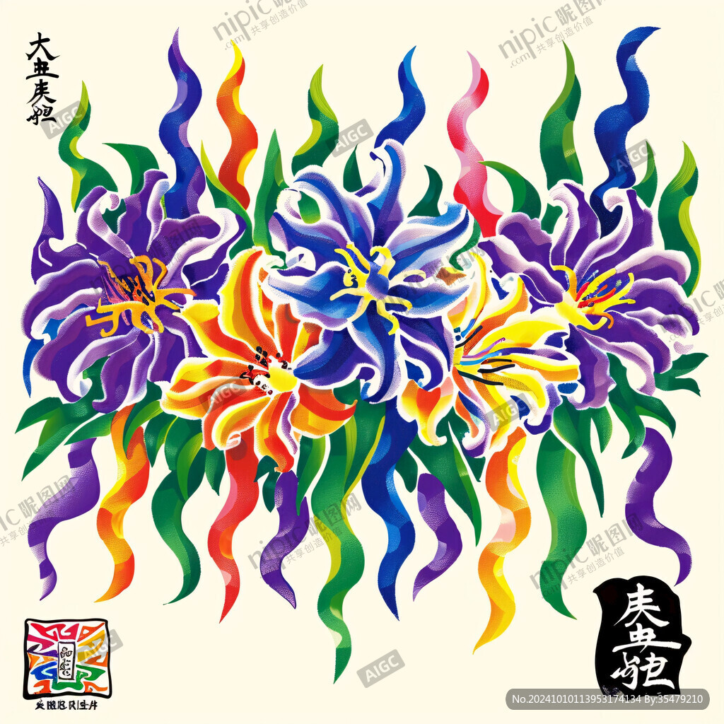 大麗花紋瓷磚噴繪文件