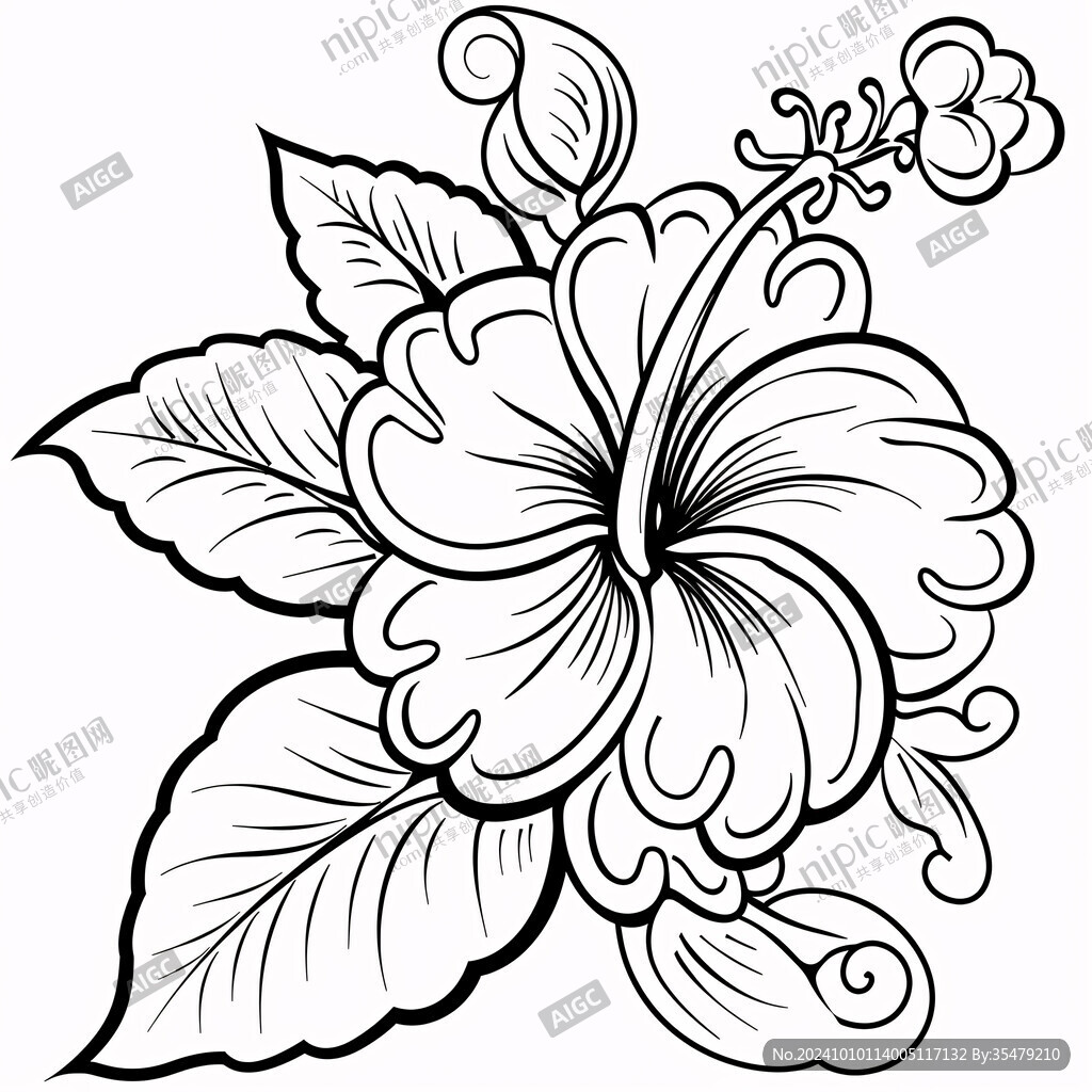 芙蓉花手繪