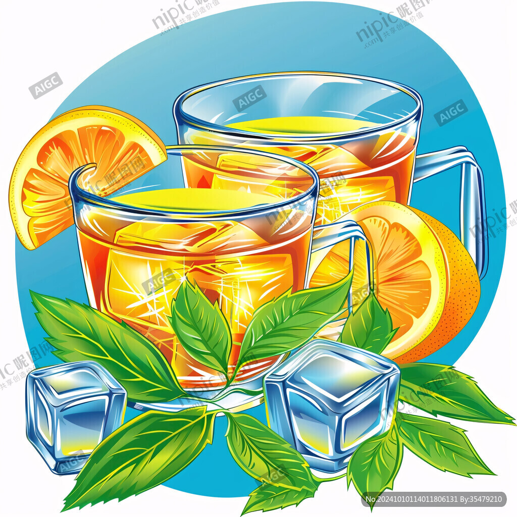 冰飲插畫