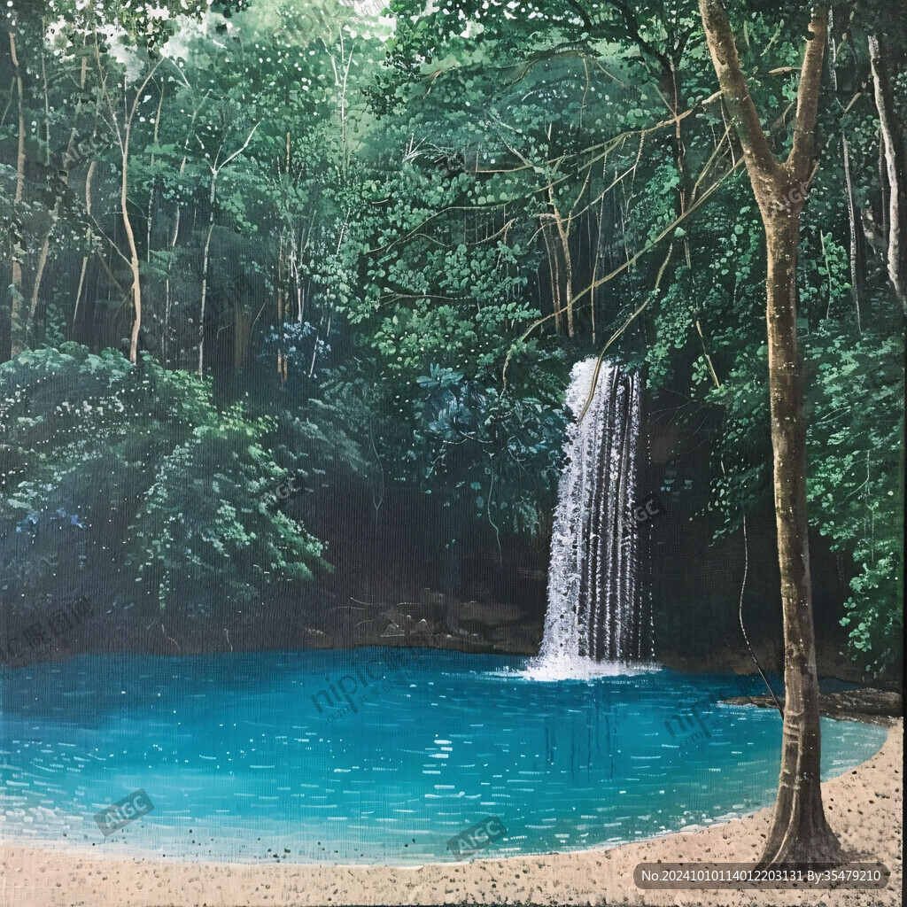 瀑布風景藝術(shù)畫