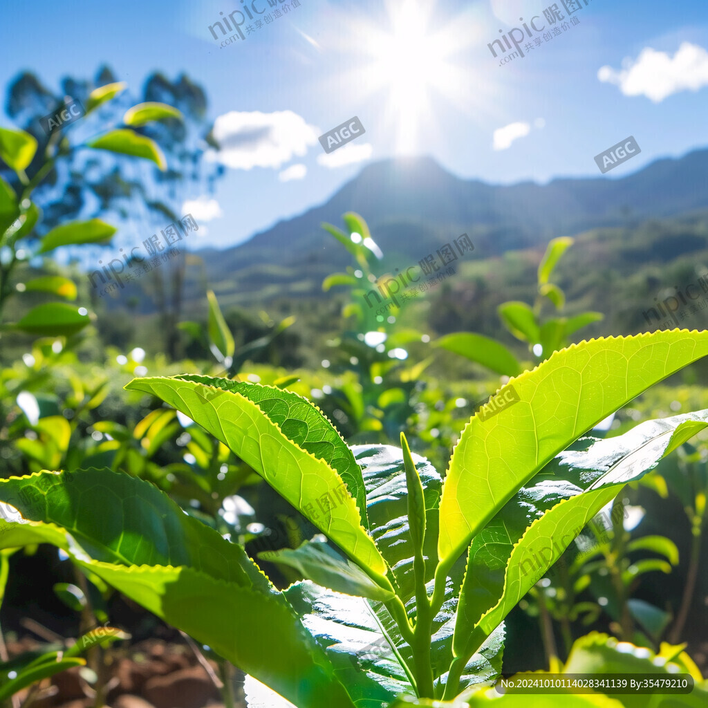 陽光下的茶樹