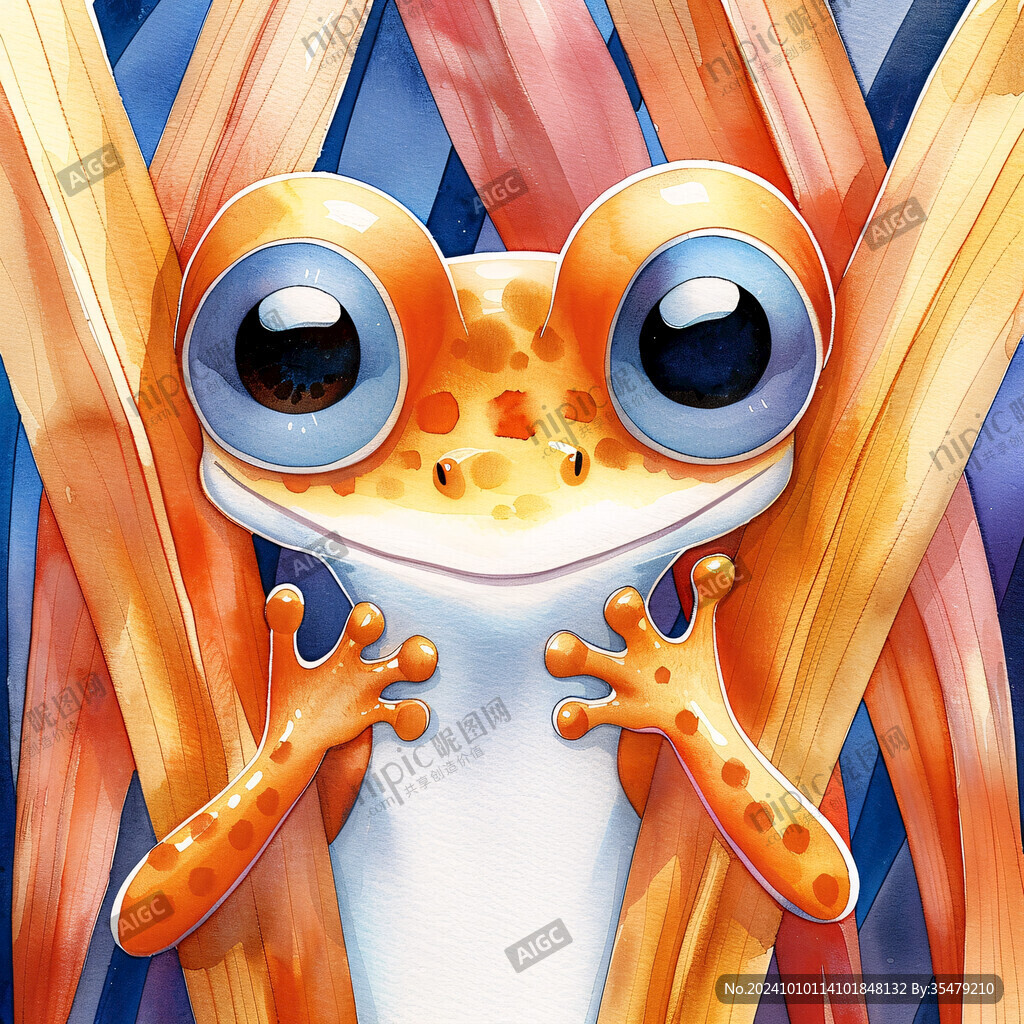 卡通動物青蛙插畫
