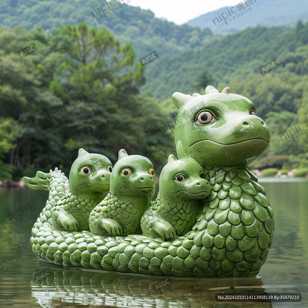 二龍戲珠植物雕塑