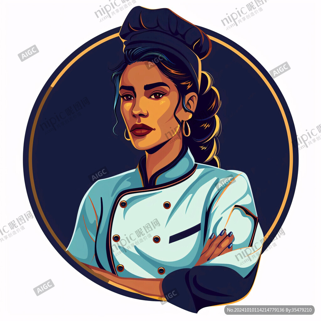 女廚師插畫