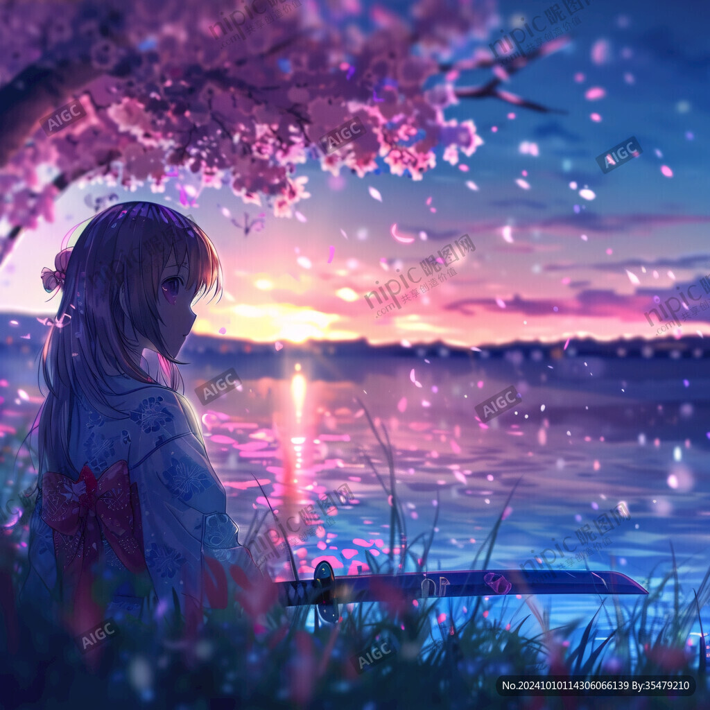 櫻花樹(shù)下的少女
