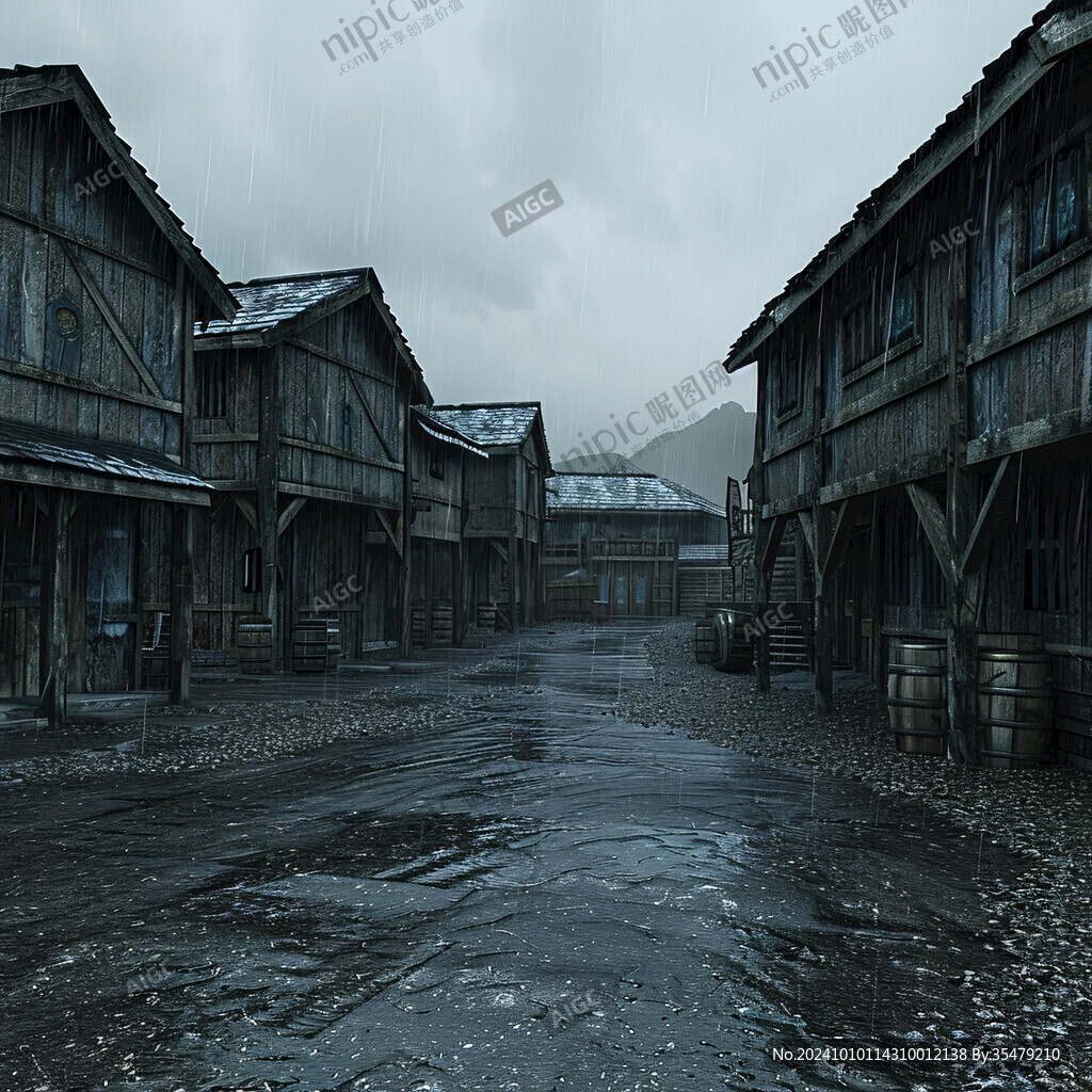 古代碼頭貨運場景