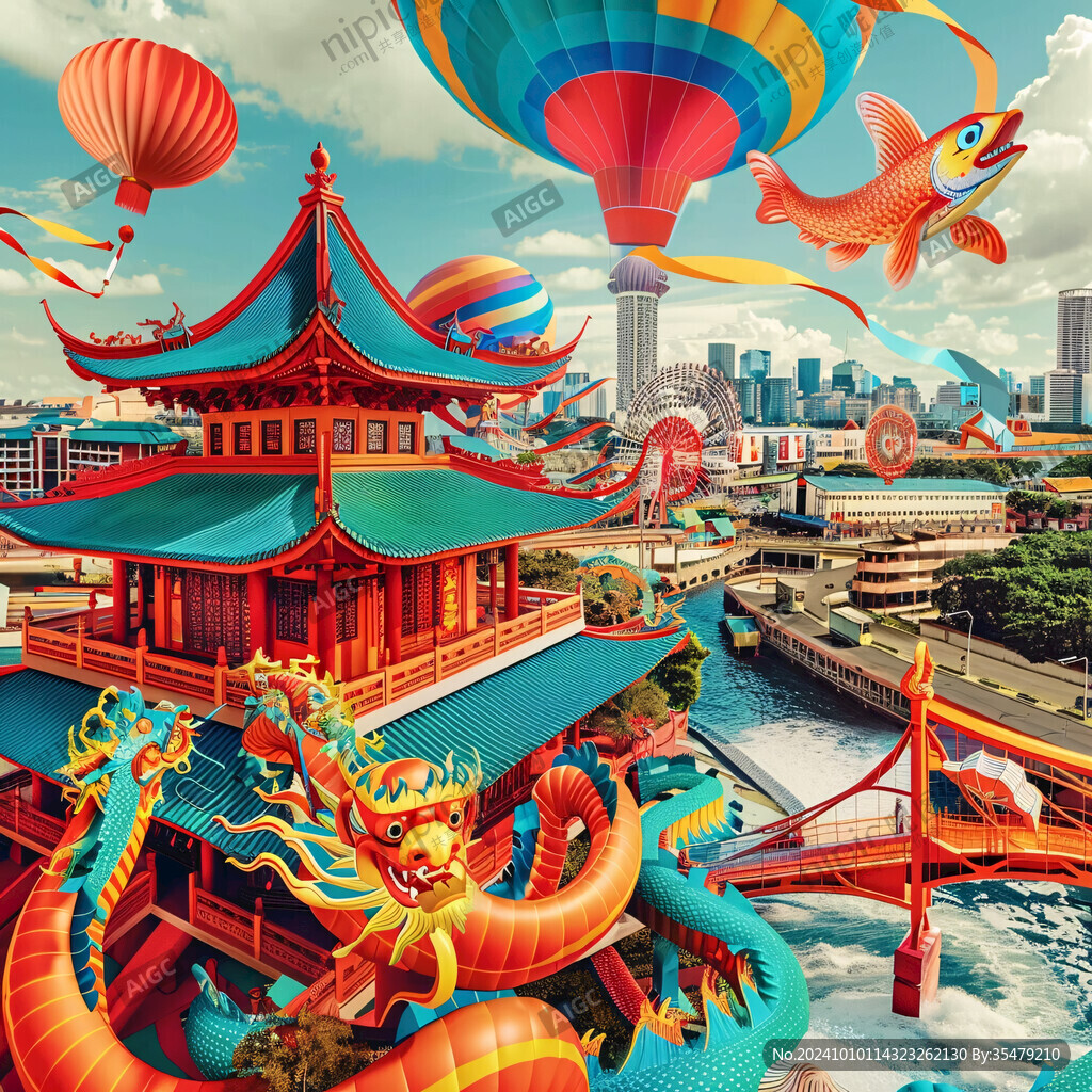 國潮建筑金馬碧雞