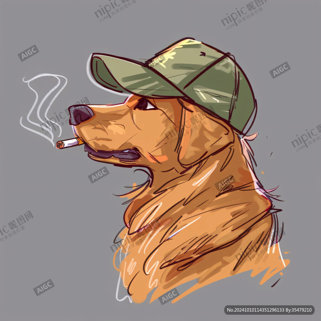 金毛犬插畫