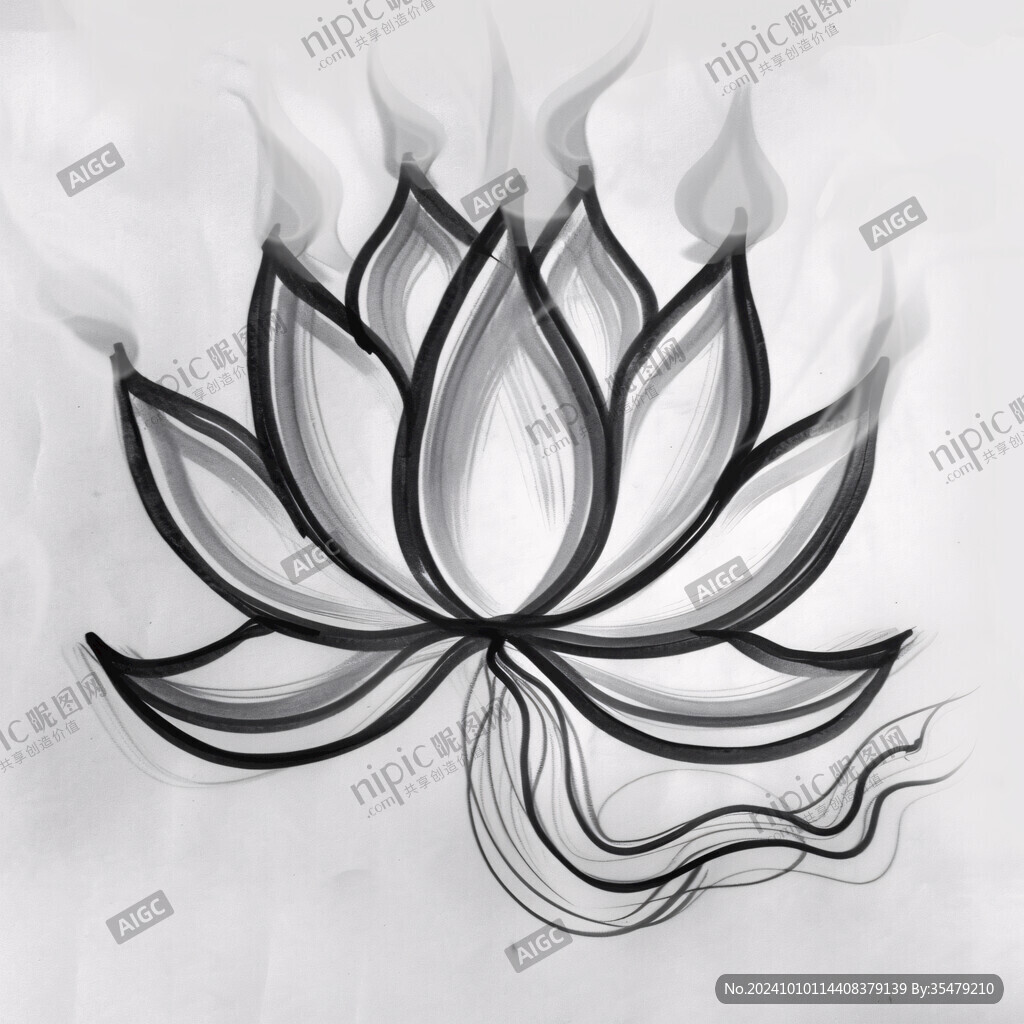 蓮花燙金素材
