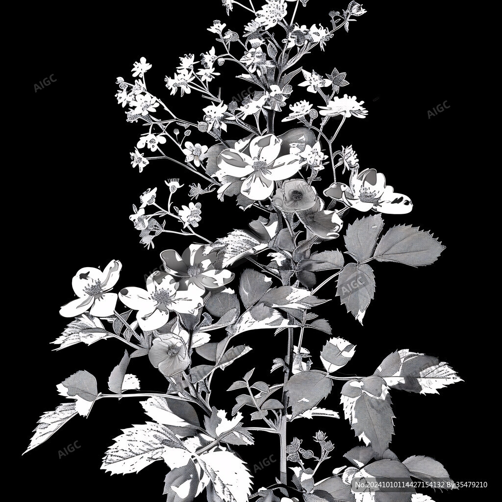 黑底棕花朵葉子