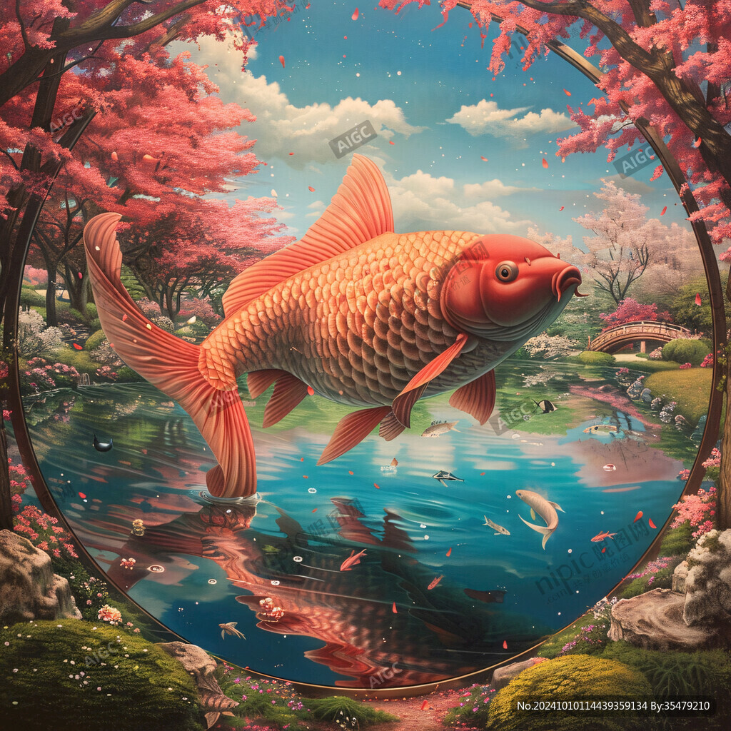 立體畫素材金魚立體畫