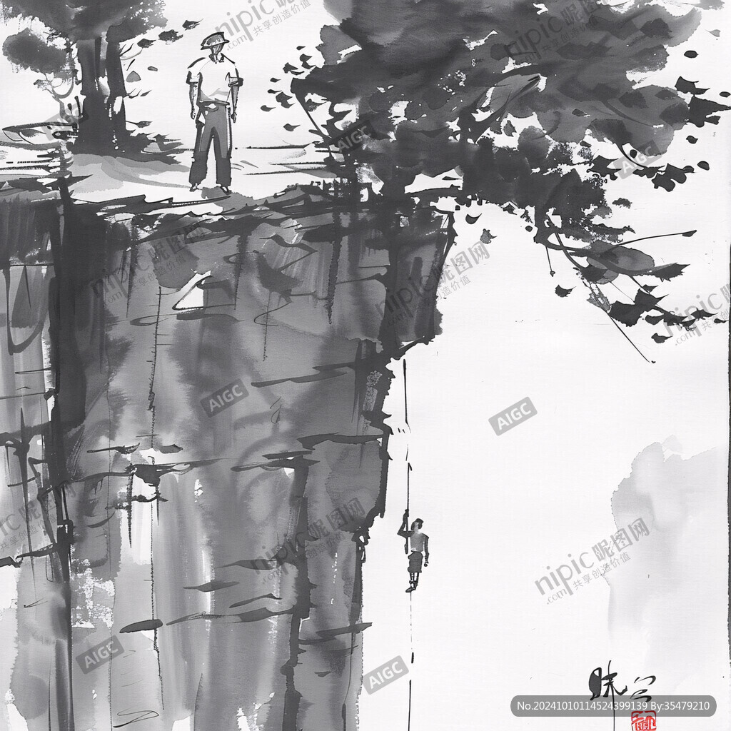 爬山石梯插畫(huà)