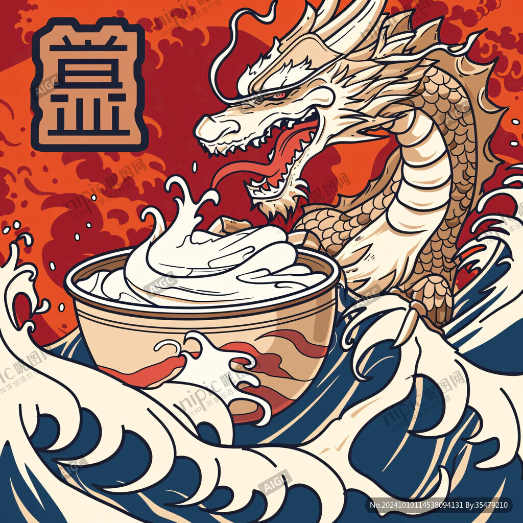 國潮龍頭插畫
