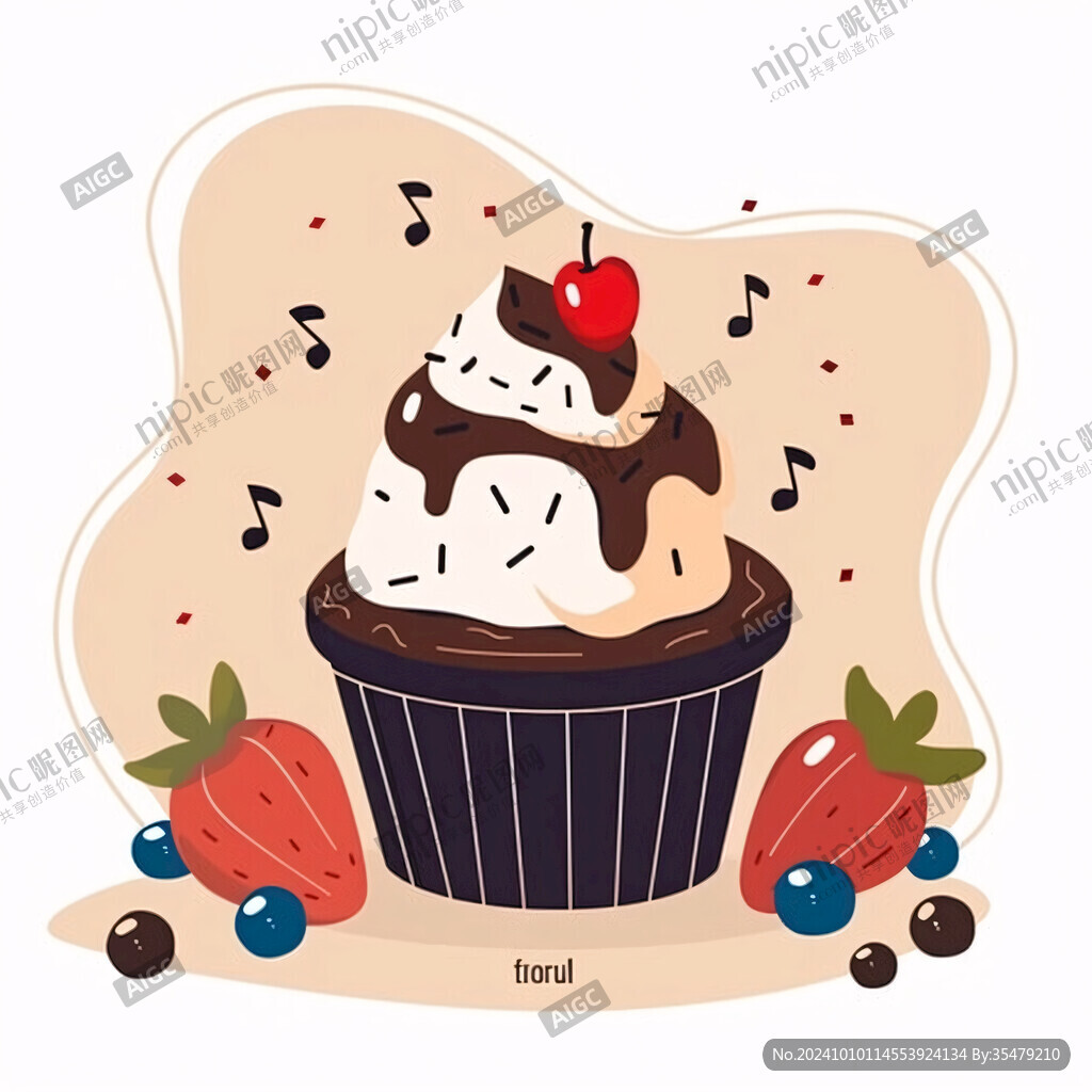 小蛋糕插畫