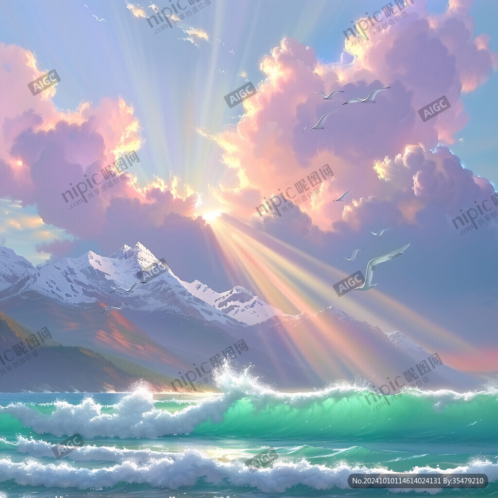 陽(yáng)光晴朗風(fēng)景插畫
