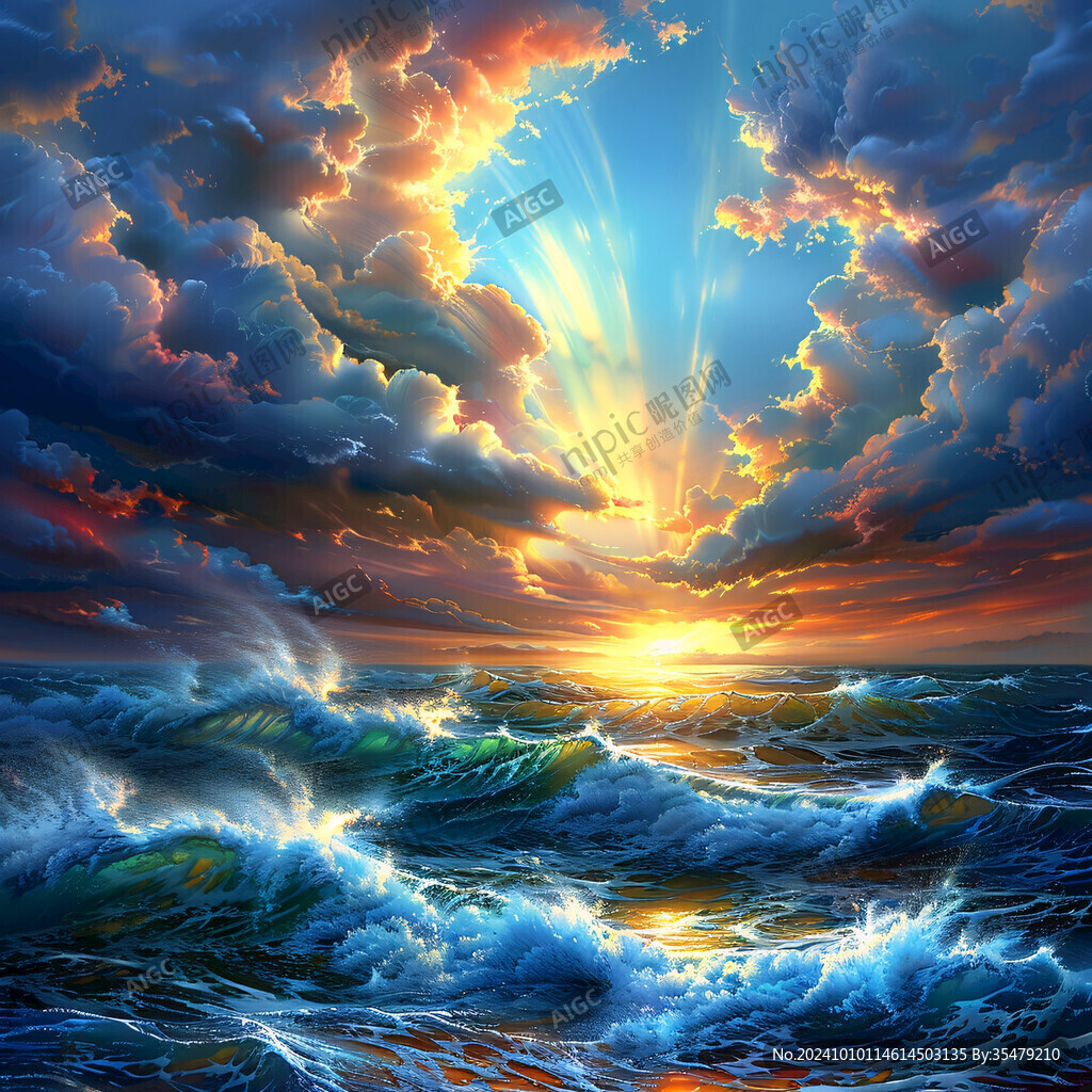 海洋海洋日出裝飾畫