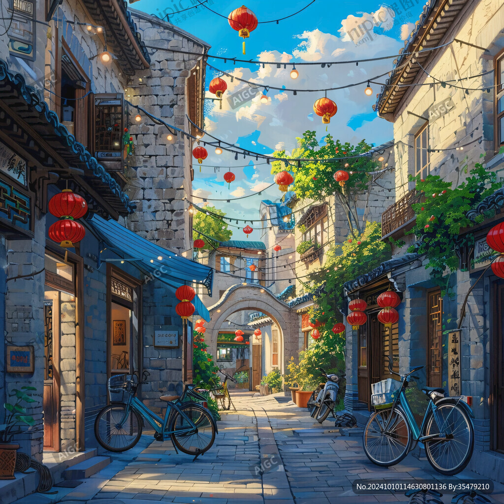 古街插畫